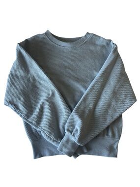 Reflex Powder Blue Ribbed Crewneck Sweater